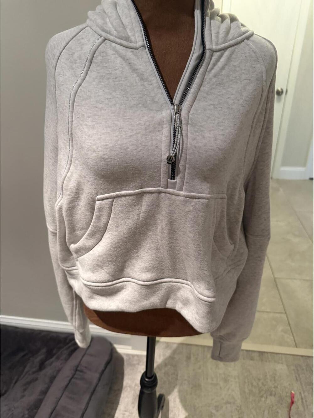Lululemon Gray Half-Zip Oversized Scuba Hoodie sz xs/s